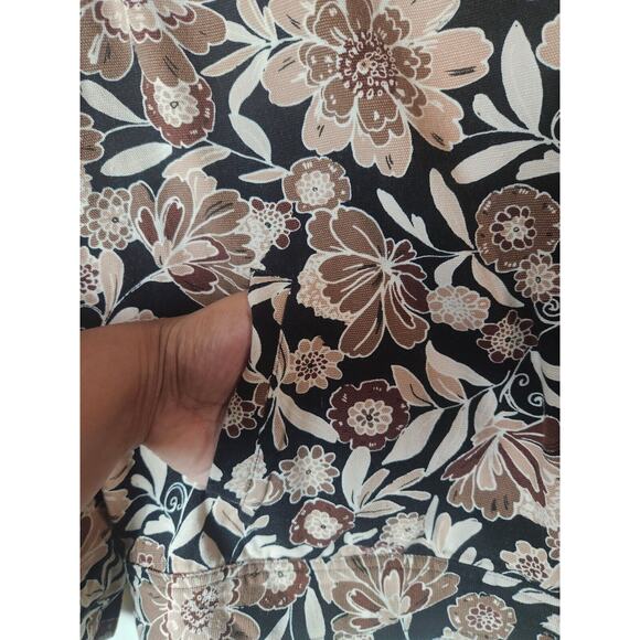 Haymaker Vintage Beige Floral 100% Cotton Button Jacket Long Sleeve Womens Large - Picture 7 of 15